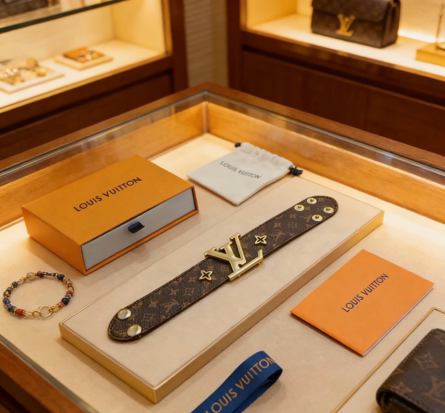 Louis Vuitton Monogram Leather Bracelet